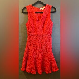 Anthropologie San & Soni Crochet Lace Sleeveless Fully Lined Dress.